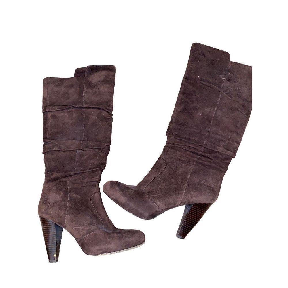VIA SPIGA Suede Stacked Heel Boots